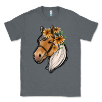 Charcoal Heather floral horse Classic Tee - Jasminsmagicworld