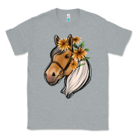 Heather Grey floral horse Classic Tee - Jasminsmagicworld