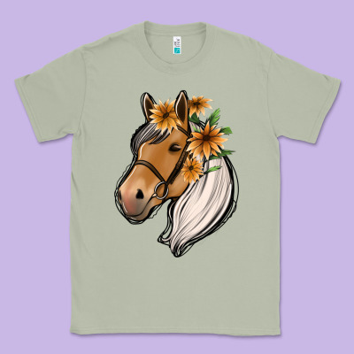 Floral Horse Classic Tee Designed By Jasminsmagicworld