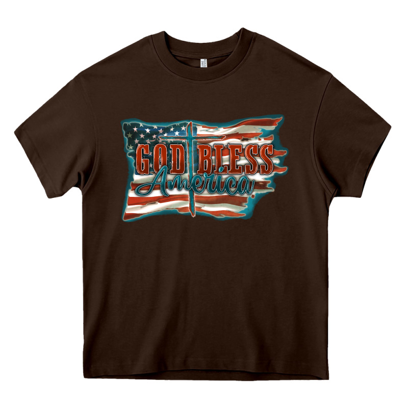 God Bless America Heavy Core Tee by FaDigitalArtStudio | Teevron