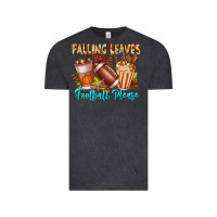 Vintage Black Falling Leaves Football Please Vintage Tee - CowhideDigitalArt