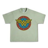 Oil Green Wonder Woman Vintage Emblem Urban Heavy Tee - maiPhamDesign