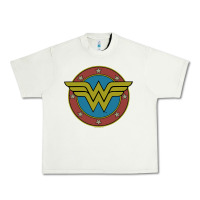 Pistachio Wonder Woman Vintage Emblem Urban Heavy Tee - maiPhamDesign