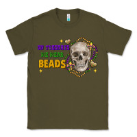 Army Green On tuesdays we wear beads skull Classic Tee - FaDigitalArtStudio