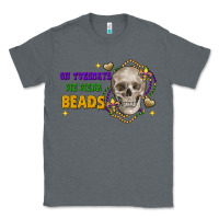 Charcoal Heather On tuesdays we wear beads skull Classic Tee - FaDigitalArtStudio