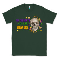 Sports Green On tuesdays we wear beads skull Classic Tee - FaDigitalArtStudio