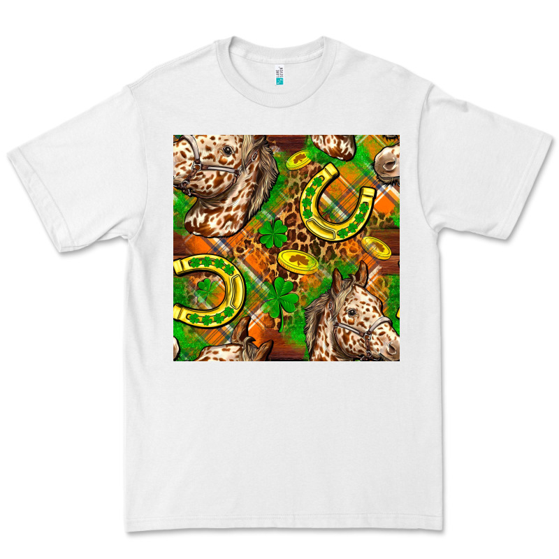 St. Patrick's Day Horse With Horseshoes Seamless Premium Tee by FaDigitalArtStudio | Teevron