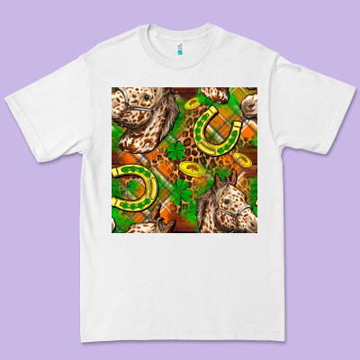 St. Patrick's Day Horse With Horseshoes Seamless Premium Tee Designed By Fadigitalartstudio