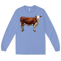 Colony Blue hereford cow Long Sleeve Tee - LillyAllenDesigns