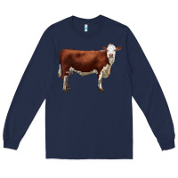 Navy hereford cow Long Sleeve Tee - LillyAllenDesigns