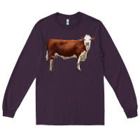 Plum hereford cow Long Sleeve Tee - LillyAllenDesigns