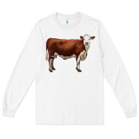 White hereford cow Long Sleeve Tee - LillyAllenDesigns