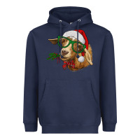 Navy christmas goat Heavyweight Hoodie - RanaPortraitStore