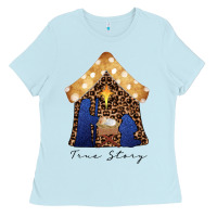 Baby Blue True Story Black Ladies Tee - CowhideDigitalArt