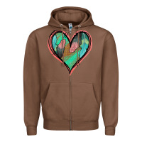 Chestnut Feather Heart Zipper Hoodie - Jasminsmagicworld