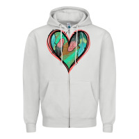 Dove Grey Feather Heart Zipper Hoodie - Jasminsmagicworld