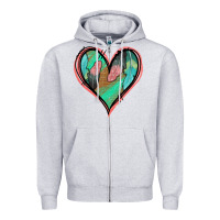 Heather Grey Feather Heart Zipper Hoodie - Jasminsmagicworld