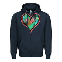 Navy Feather Heart Zipper Hoodie - Jasminsmagicworld