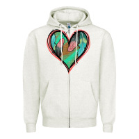 Oatmeal Heather Feather Heart Zipper Hoodie - Jasminsmagicworld
