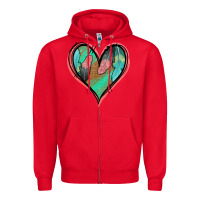 Red Feather Heart Zipper Hoodie - Jasminsmagicworld