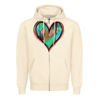 Sandshell Feather Heart Zipper Hoodie - Jasminsmagicworld