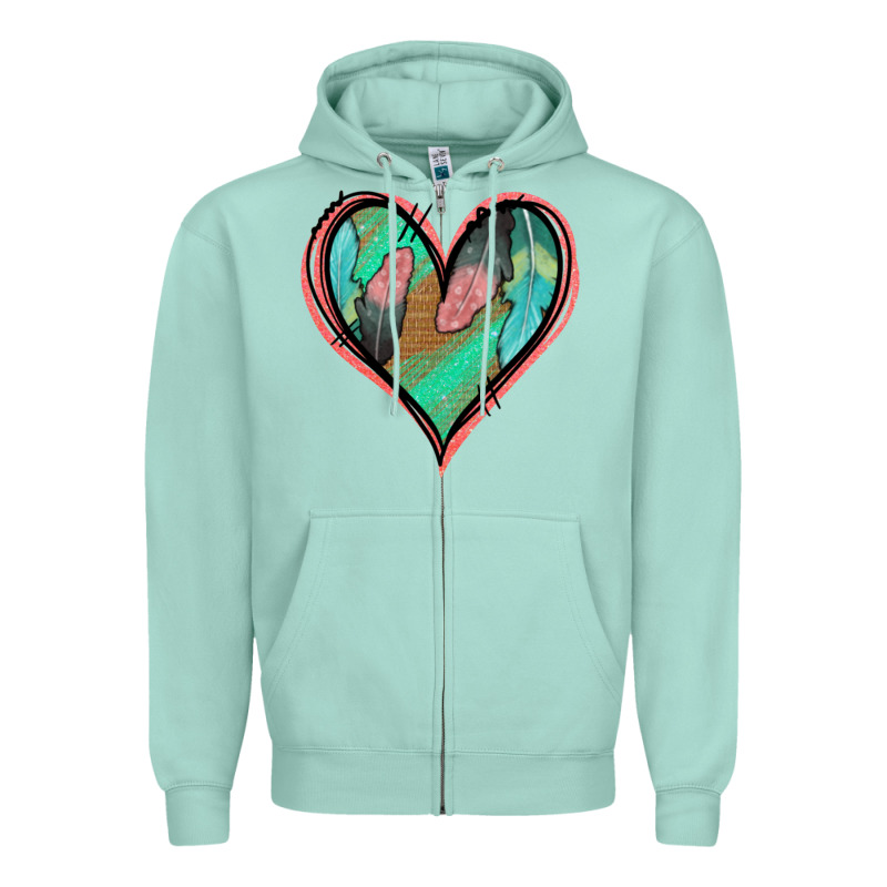 Feather Heart Zipper Hoodie by Jasminsmagicworld | Teevron