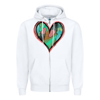 White Feather Heart Zipper Hoodie - Jasminsmagicworld