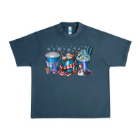 Midnight Navy Christmas Coffee Urban Heavy Tee - CowhideDigitalArt