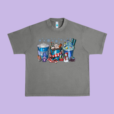 Christmas Coffee Urban Heavy Tee Designed By Cowhidedigitalart