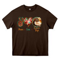 Chocolate Brown Peace Love Guinea Pigs Heavy Core Tee - Jasminsmagicworld