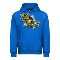 Cobalt Guerrero Mexico Sunflower Map Urban Hoodie - RanaPortraitStore