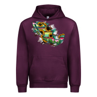 Mauve Wine Guerrero Mexico Sunflower Map Urban Hoodie - RanaPortraitStore