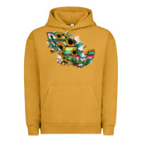 Pigment Peanut Butter Guerrero Mexico Sunflower Map Urban Hoodie - RanaPortraitStore