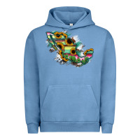 Pigment Pebble Blue Guerrero Mexico Sunflower Map Urban Hoodie - RanaPortraitStore