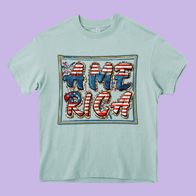 America Heavy Core Tee Designed By Fadigitalartstudio