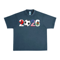 Midnight Navy North America 2026 Football  Canada USA Mexico Soccer Urban Heavy Tee - maiPhamDesign
