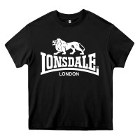 Black lonsdale classic logo lion Heavy Core Tee - DesignPulse