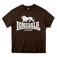 Chocolate Brown lonsdale classic logo lion Heavy Core Tee - DesignPulse
