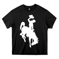 Black wyoming cowboys Heavy Core Tee - DesignPulse