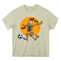Mossy skeleton soccer player funny halloween blood moon Heavy Core Tee - DesignPulse