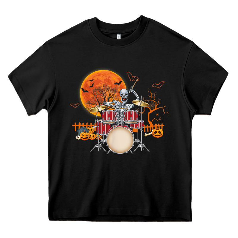 Skeleton Drummer Halloween Costume Playing Drums Mens Boys Heavy Core Tee by DesignPulse | Teevron