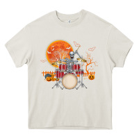 Cream Skeleton Drummer Halloween Costume Playing Drums Mens Boys Heavy Core Tee - DesignPulse