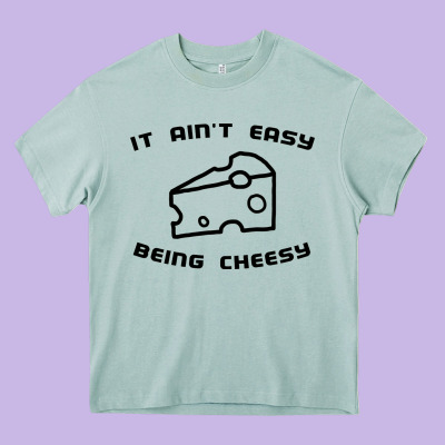 It Ain't Easy Being Cheesy Heavy Core Tee Designed By Designpulse