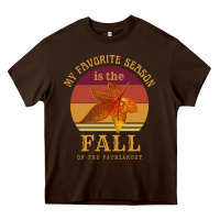 Chocolate Brown feminist my favorite season is fall patriarchy retro vintage long slee Heavy Core Tee - DesignPulse