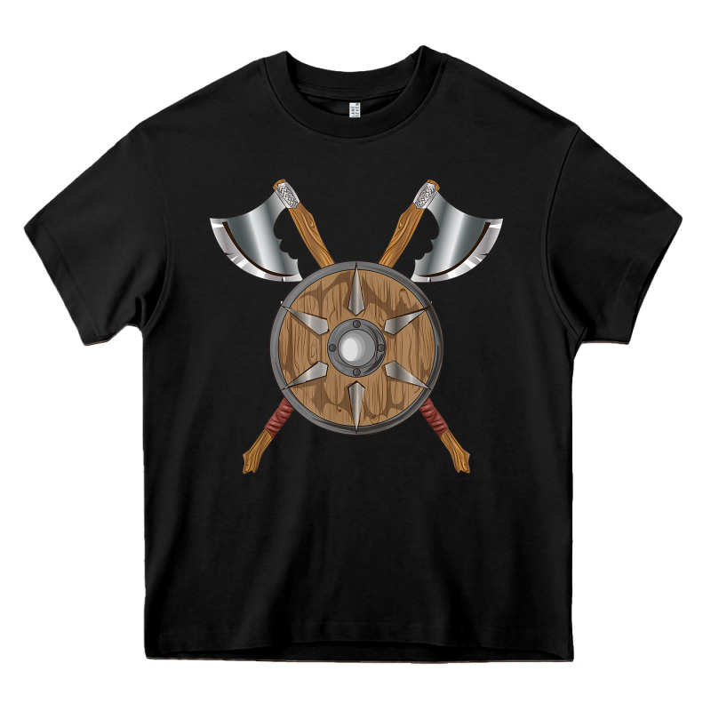 Renaissance Fair Faire Festival Medieval Theme Axe Shield Heavy Core Tee by DesignPulse | Teevron