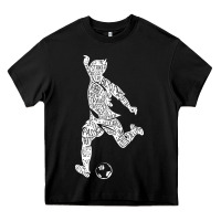 Black soccer player ball Heavy Core Tee - DesignPulse