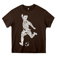 Chocolate Brown soccer player ball Heavy Core Tee - DesignPulse