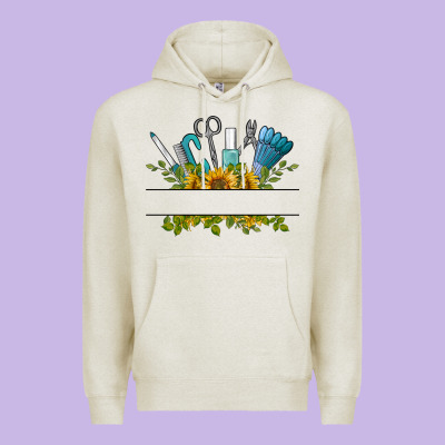 Customize Nail Tools With Sunflower Premium Hoodie Designed By Barkaloodesign