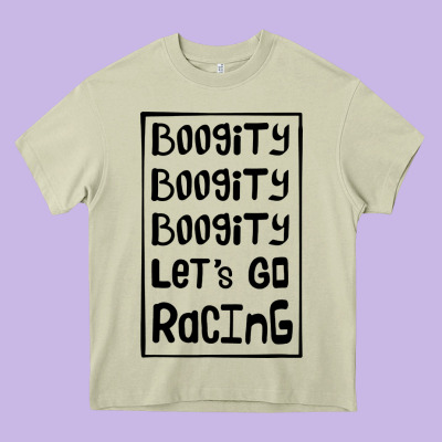 Boogity Lets Go Racing Heavy Core Tee Designed By Designpulse