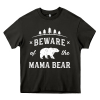 Asphalt beware mama bear mom protect strong mother graphic clip art t shirt Heavy Core Tee - DesignPulse